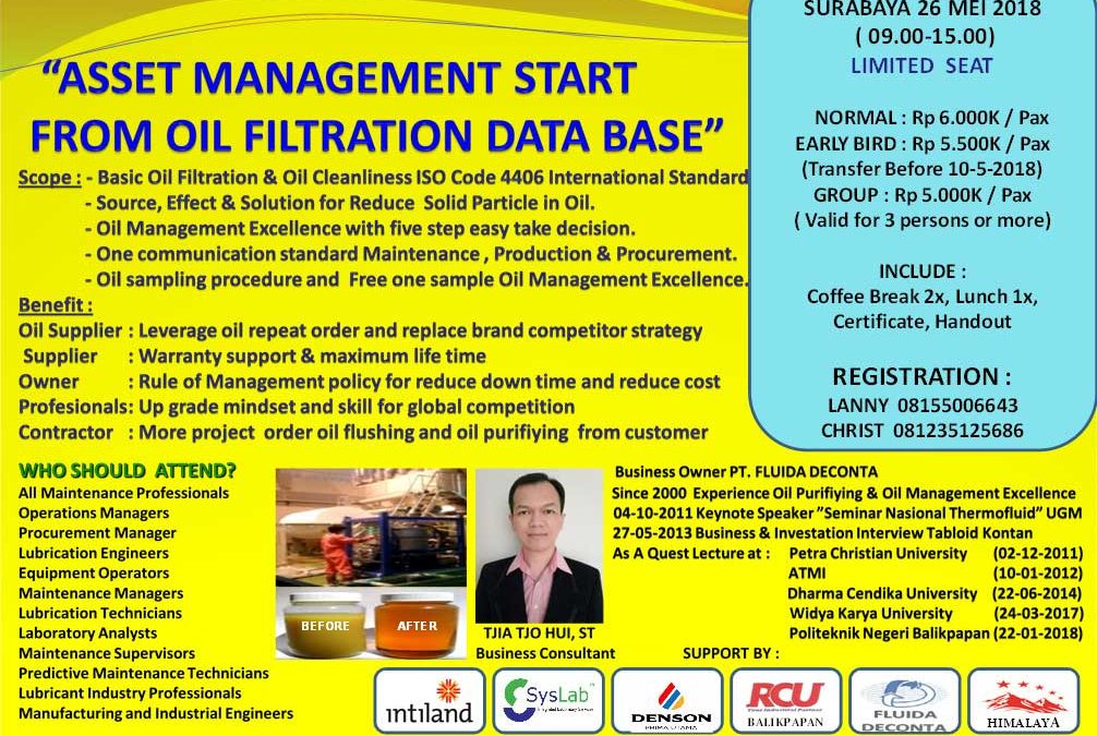 Asset Management Start From Oil Filtration Data Base